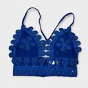 Honey Punch  | Faux Suede Eyelet Cut Out Cross Back Bralette | Size Small Photo 0