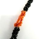 Onyx Black   beaded and coral long twisted necklace Photo 8