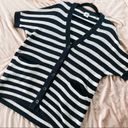 CAbi  Whistle Striped Cardigan Sweater in Black and White 5289 Photo 1