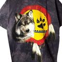 2008 Vintage Y2K Wolf Nature The Mountain T Shirt Gray White Large L Stone Wash Photo 0