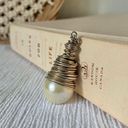 American Vintage Wire Wrapped Pearl Pendant Charm Vintage “Hesper” Bohemian Mermaidcore Silver Jewelry Photo 5