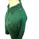 Tommy Hilfiger  forest green 3/4 button crown collared with gold accent buttons s Photo 6