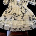 Ganni  NWT Mini Dress Sz 40 US 8 10 Butter Yellow Black Floral Puff Sleeve Girly Photo 8