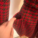 Houndstooth Joujou Red and green  Medium Trench Style Coat Photo 4