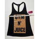 Material Girl  Gym N’ Juice Black/Gold Graphic Active Racerback Tank Top … Photo 3