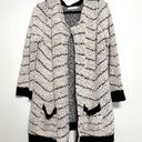 Solitaire  White & Black Open Front Cardigan Photo 1