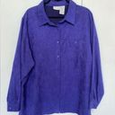 American Vintage Oversized Purple Suede Like Button Up Photo 2