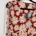 Angie NWT  Women's Daisy Floral V Neck Tired Ruffle Mini Dress Multi-Color Small Photo 3