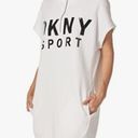 DKNY  Womens Quarter Zip Logo Dress M NWT White with Black Photo 2