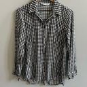 Houndstooth Big Dart Button Down Black and White  Shirt Women’s Size Medium UK 12 Photo 1