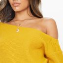 Missguided Mustard Yellow Off the Shoulder Knitted Sweater Photo 1