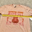 Pink Lily  Music City Nashville Guitar Graphic T-Shirt Pink Peach Small Photo 5