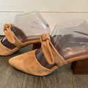 Chelsea and Violet  Tan Suede Leather Molly Bow Heel Mule Women’s Size 6 Photo 7