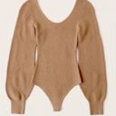 Abercrombie & Fitch  brown Scoop Neck Balloon Sleeve Sweater Bodysuit Photo 3