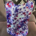 Coldwater Creek  Colorful Flower Design Tank Blouse Size 14 Large Photo 3