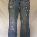 Mudd  Wide Leg Low Rise Distressed Jeans Size 3 Style 4CBL78 Raw Hem Bleached Y2L Photo 12