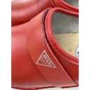 Ecco * Clog Womens EU 36 Red Leather Open Back Wood Sole Anatomic Danish Design Photo 10