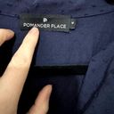 Tuckernuck  Pomander Place Womens Blouse Size M Button Up Collared Navy Texture Photo 5