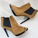 Burberry  brown suede peep toe ankle booties Photo 2