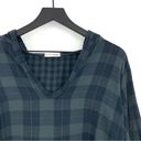 CP Shades  x FREE PEOPLE Pullover Hoodie Long Sleeve Top Blue Green Plaid M Photo 1