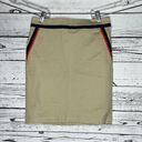 Tommy Hilfiger  NWT 0 Tan - Navy Blue & Red Stripe Cotton Straight Pencil Skirt Photo 0