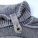 Nine West ** Black Gray Mineral Wash Chunky Turtleneck Cable Knit Sweater, Med. Photo 1