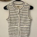 Madewell  Gray Black Cream Sleeveless Button Down Cardigan Tank Waist Length XS Photo 4