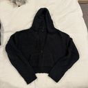 SKIMS fuzzy black zip up sweatshirt Photo 0