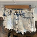 Vibrant  Light Wash Cut Off Bohemian Denim Casual Shortie Shorts size Small Photo 2