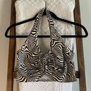 Divided NWOT  by H&M retro brown & cream swirl print cropped halter top Photo 0