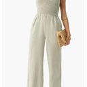 Faherty NWT  Mandy Smocked Linen Jumpsuit in Desert Sage Size Large Photo 0