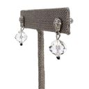 Swavorski Swarovski Rhinestone Earrings Silver Tone Pave and Clear Crystal Bead Dangle Photo 1