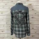 Zadig & Voltaire  Talmi Skull Embellished Plaid Button Down Top - Blue/Gray - XS Photo 15