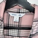 Old Navy  The Classic Flannel Shirt Womens Size M Pink Black Gray Plaid Cotton Photo 1