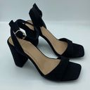 A New Day  Sonora black Strappy heels size 7 faux suede minimalist classic Photo 0