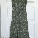 Lush Clothing Lush Green Sleeveless Tiered Floral Midi Dress with High Neck Photo 2