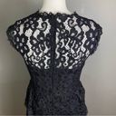 Shoshanna  dress size 6 black lace tiered sleeveless modest vamp Photo 6