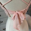 B Darlin  Lace Top Criss Cross Open Back Sash Tie Peach Womens 1/2 Romantic Lace Photo 8