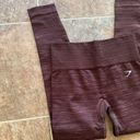 Gymshark New  Adapt Marl Seamless Leggings Size Small Archive Brown/Cherry Brown Photo 2