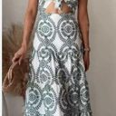 ZARA WOMAN’S CUTWORK EMBROIDERY DRESS WITH KNOT WHITE GREEN XS NWOT Photo 0