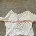 Hollister  California Long Sleeve White Tie Front Blouse | Size Large Photo 9