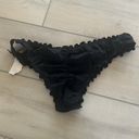 Shade & Shore  Women’s Black Swim Large Bikini Bottom Cheeky Ruffle Swimwear NWT Photo 4