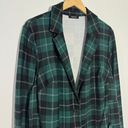 Torrid New  Plaid Long Line Lightweight Ponte Plaid Blazer Green/Black Size 1X Photo 3