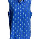 Kate Spade  seahorse print silk blend sleeveless blouse size Medium Photo 4