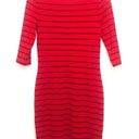 Tommy Hilfiger  BOATNECK STRIPED RED DENIM NAUTICAL STRETCH KNIT DRESS XS Photo 2