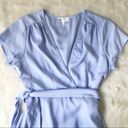 by the way. Revolve Mini Wrap Dress Low Cut Short Sleeve Blue Purple Large Photo 4