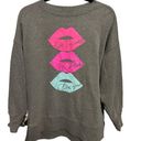 Crown & Ivy Cabana by   crewneck I love you kiss graphic sweatshirt size small Photo 0