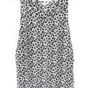 Rebecca Taylor Black & White Leopard 100% Silk Sleeveless Relaxed Fit Tank Top 6 Photo 0