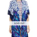 Maaji  blue swim cover up with fringe trim small Photo 4