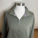 Pact Organic Sweatshirt Womens Medium Green Purple Colorblock Quarter Zip Photo 1